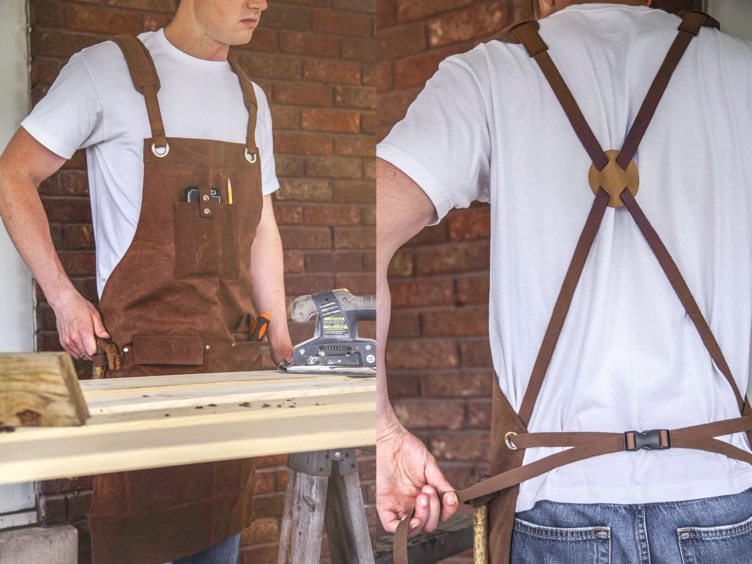 Work Apron Heavy Duty Waxed Canvas 4 Work Apron Heavy Duty Waxed Canvas - Image 2