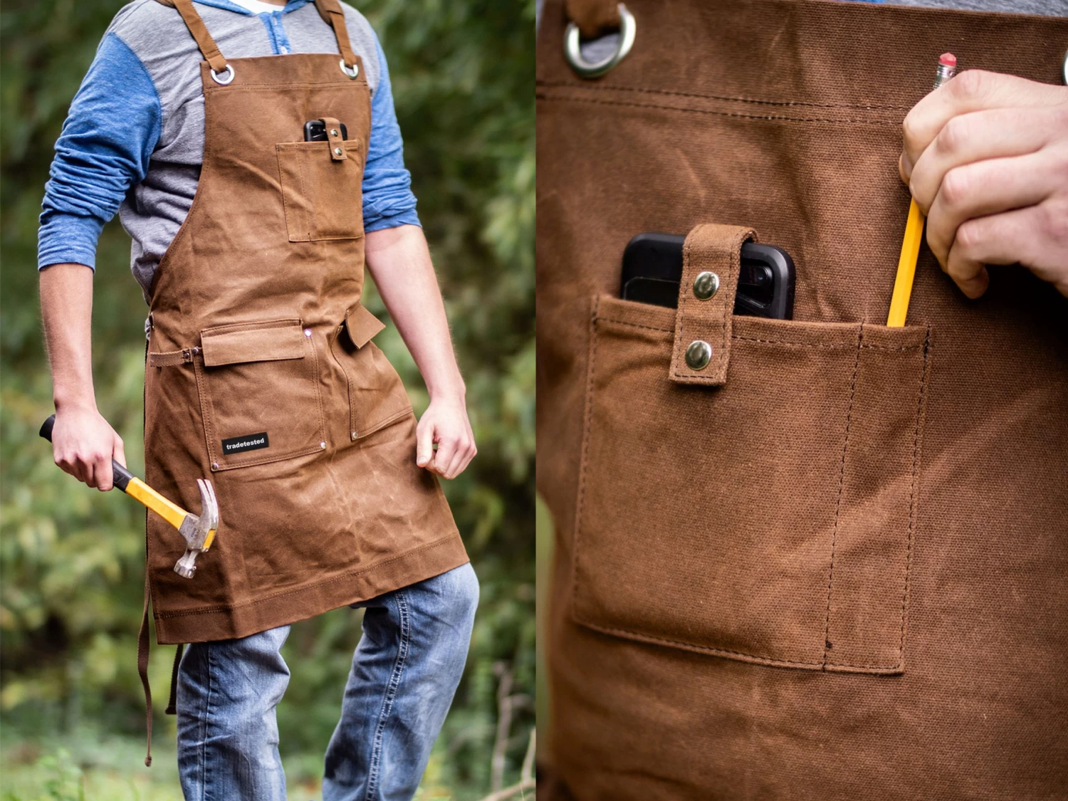 Work Apron Heavy Duty Waxed Canvas 9 Work Apron Heavy Duty Waxed Canvas - Image 7