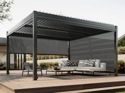 Louvre Roof System Mesh Blind 3.7m Charcoal -Gardena Store 952324 louvre mesh blinds 3.7m charcoal 2c 1