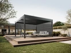 Louvre Roof System Mesh Blind 3.7m Charcoal -Gardena Store 952324 louvre mesh blinds 3.7m charcoal 3c