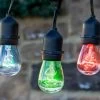 Festoon Lights LED 15m With 24 Multicolour Filament Bulbs -Gardena Store 959155 festoon lights led 15m 24 bulb multi colour 2