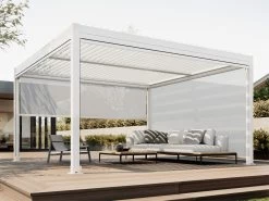 Louvre Roof System Mesh Blind 3.7m White -Gardena Store 961474 louvre mesh blinds 3.7m white 2c 1