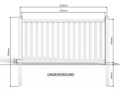 PVC 1.2m Flat Top Picket Fence System - Panel 2.4m -Gardena Store 961890 pvc picket fence panel kit 1.2m x 2.4m 3e diagram