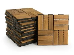 Outdoor Wooden Deck Tiles 12 Slat - Pack Of 12 -Gardena Store 962731 outdoor wooden deck tiles 12 slat pack of 12 1d