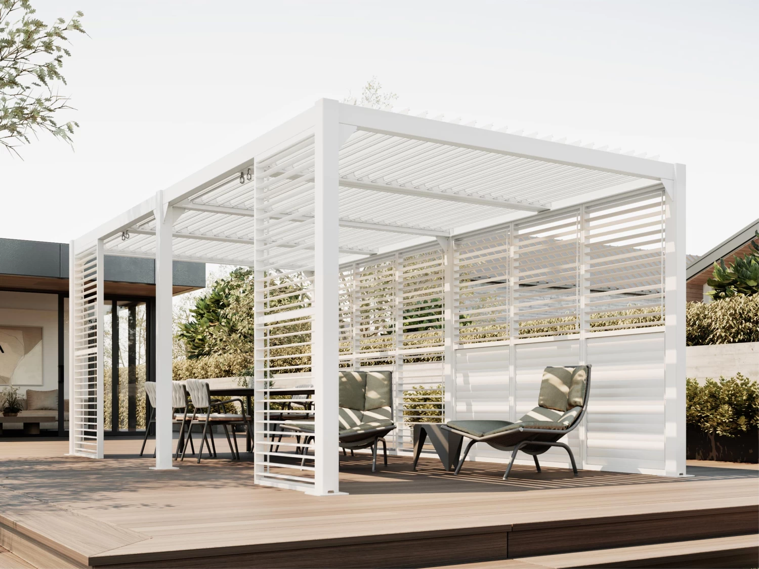 Louvre Roof System Wall Shutters 0.9m White 4 Louvre Roof System Wall Shutters 0.9m White - Image 2