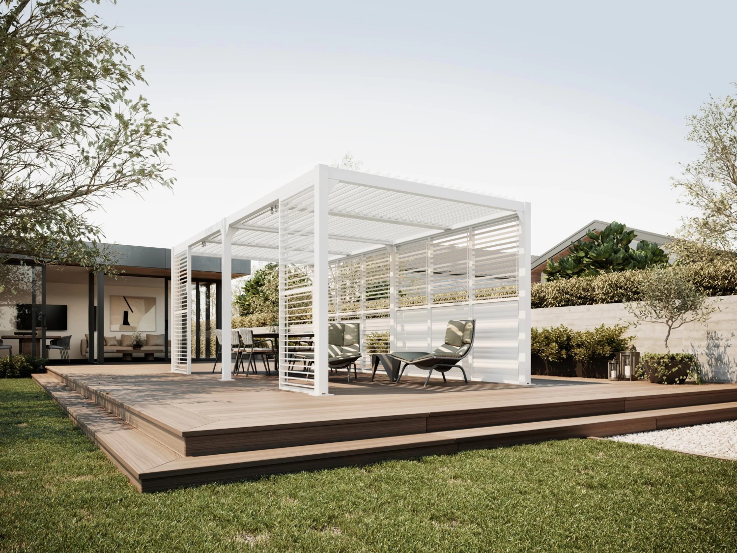 Louvre Roof System Wall Shutters 0.9m White 5 Louvre Roof System Wall Shutters 0.9m White - Image 3