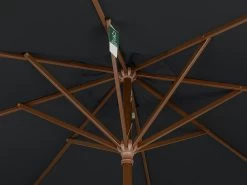 Hardwood Outdoor Umbrella 3m Black -Gardena Store 974052 hardwood outdoor umbrella black 3m 3