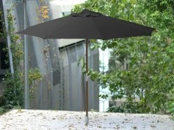 Hardwood Outdoor Umbrella 3m Black -Gardena Store 974052 hardwood outdoor umbrella black 3m 6b