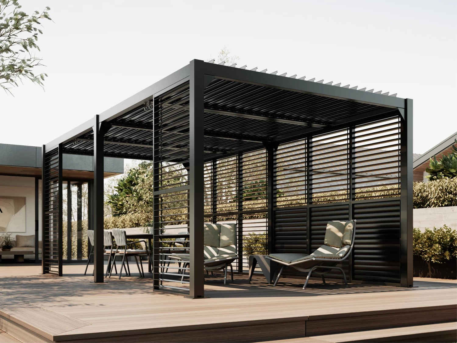 Louvre Roof System Wall Shutters 0.9m Charcoal 4 Louvre Roof System Wall Shutters 0.9m Charcoal - Image 2