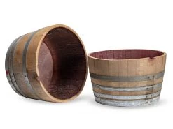 Oak Wine Barrel Half - Set Of 2 -Gardena Store 981634 oak wine barrel half set of 2 studio 3