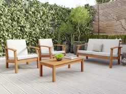 Flaxmere Hardwood Outdoor Sofa Set 4 Piece Classic -Gardena Store 981828 flaxmere hardwood outdoor sofa set 4 piece 1c