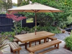Hardwood Outdoor Umbrella 3m Taupe