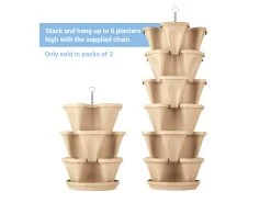 Hanging Garden Planter Stackable - Set Of 3 -Gardena Store 988739 hanging garden planter stackable set of 3 7