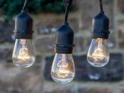 Festoon Lights LED 15m With 24 Filament Bulbs -Gardena Store 988745 festoon lights led 15m 24 bulb warm white 2