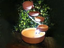 Terracotta Solar Water Fountain 5 Tier