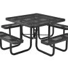 Picnic Table Square 8 Seater Commercial - Black -Gardena Store ag4hur1 black picnic table square 8 seater 1b