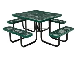 Picnic Table Square 8 Seater Commercial - Green