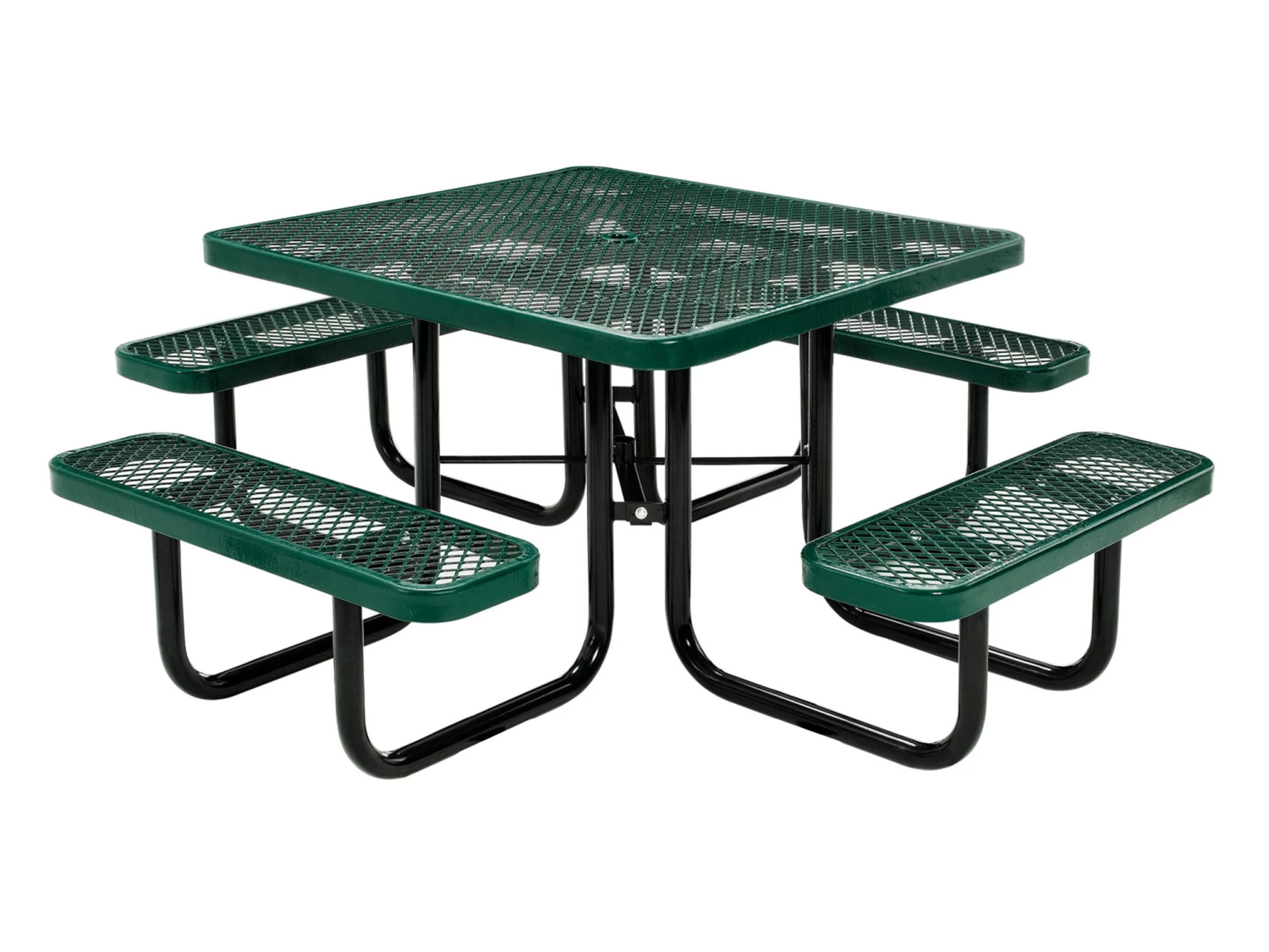 Picnic Table Square 8 Seater Commercial - Green 3 Picnic Table Square 8 Seater Commercial - Green
