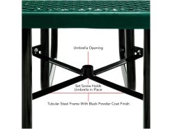 Picnic Table Square 8 Seater Commercial - Green 14 Picnic Table Square 8 Seater Commercial - Green -Gardena Store ag4hur1 green picnic table square 8 seater green 7b