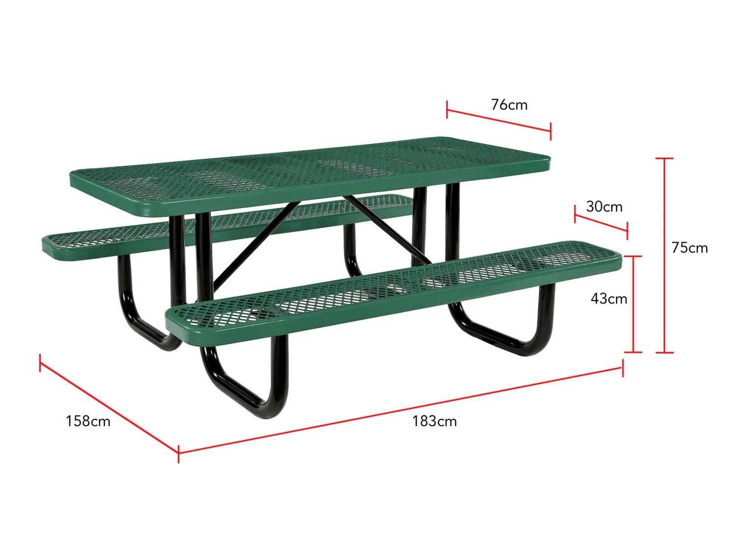 Picnic Table 6 Seater Commercial - Green 5 Picnic Table 6 Seater Commercial - Green - Image 3