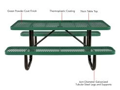 Picnic Table 6 Seater Commercial - Green 11 Picnic Table 6 Seater Commercial - Green -Gardena Store ag4hur5 green picnic table 6 seater green 4b