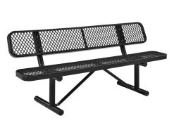 Park Bench 3 Seater Commercial - Black -Gardena Store ag4hut2 black park bench 3 seater black 1b