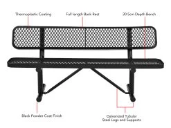 Gardena Store -Gardena Store ag4hut2 black park bench 3 seater black 3b