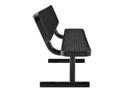 Park Bench 3 Seater Commercial - Black -Gardena Store ag4hut2 black park bench 3 seater black 4b