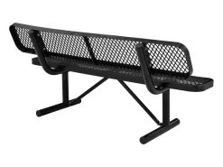 Park Bench 3 Seater Commercial - Black -Gardena Store ag4hut2 black park bench 3 seater black 5b