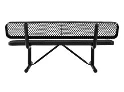 Park Bench 3 Seater Commercial - Black -Gardena Store ag4hut2 black park bench 3 seater black 6b