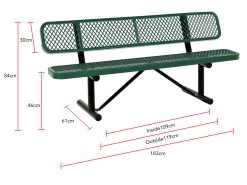 Gardena Store -Gardena Store ag4hut2 green park bench 3 seater green 2b