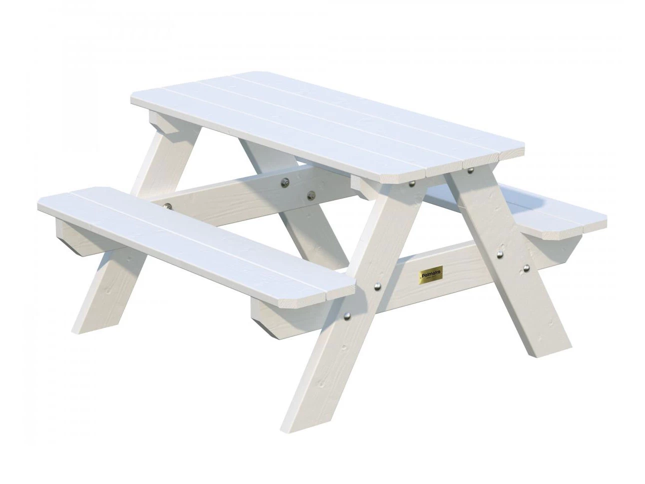 Lisbet Kids Wooden White Picnic Table 4 Lisbet Kids Wooden White Picnic Table - Image 2