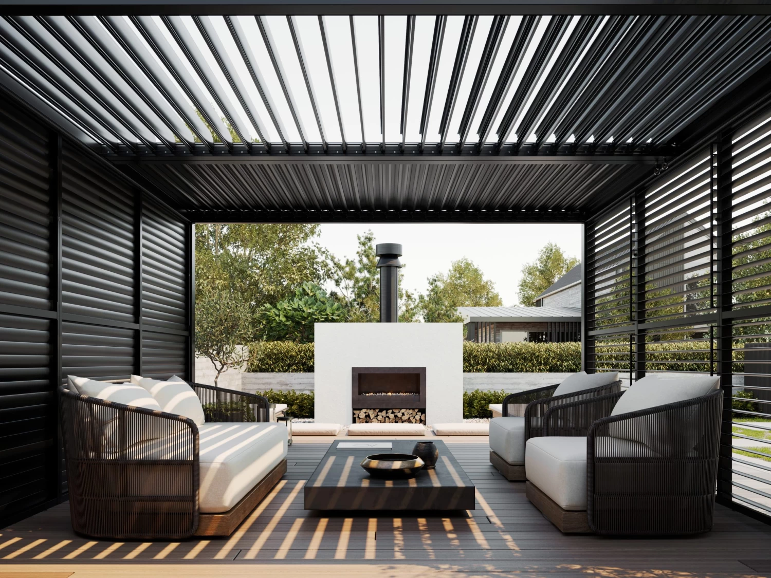 Louvre Roof System Wall Shutters 0.9m Charcoal 7 Louvre Roof System Wall Shutters 0.9m Charcoal - Image 5