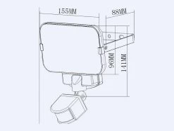 Solar Flood Light PIR 30 LED Li-ion