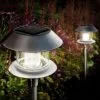 Solar Garden Stake Light - Stainless Steel -Gardena Store ch98m solar garden stake light 1