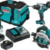 Makita 18V Drill, Driver & Saw 3 Piece LXT 5.0Ah Kit -Gardena Store dlx3151tx1 makita 18v drill driver saw 3 piece lxt 5.0ah 1