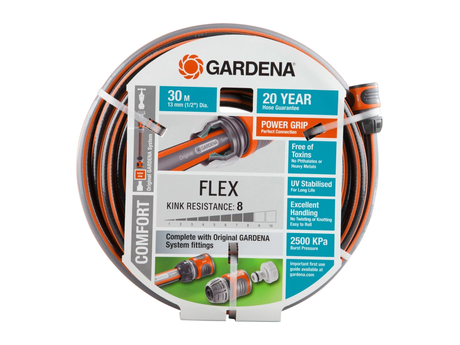 Gardena Garden Hose Comfort FLEX 13mm Set 30m 5 Gardena Garden Hose Comfort FLEX 13mm Set 30m - Image 3