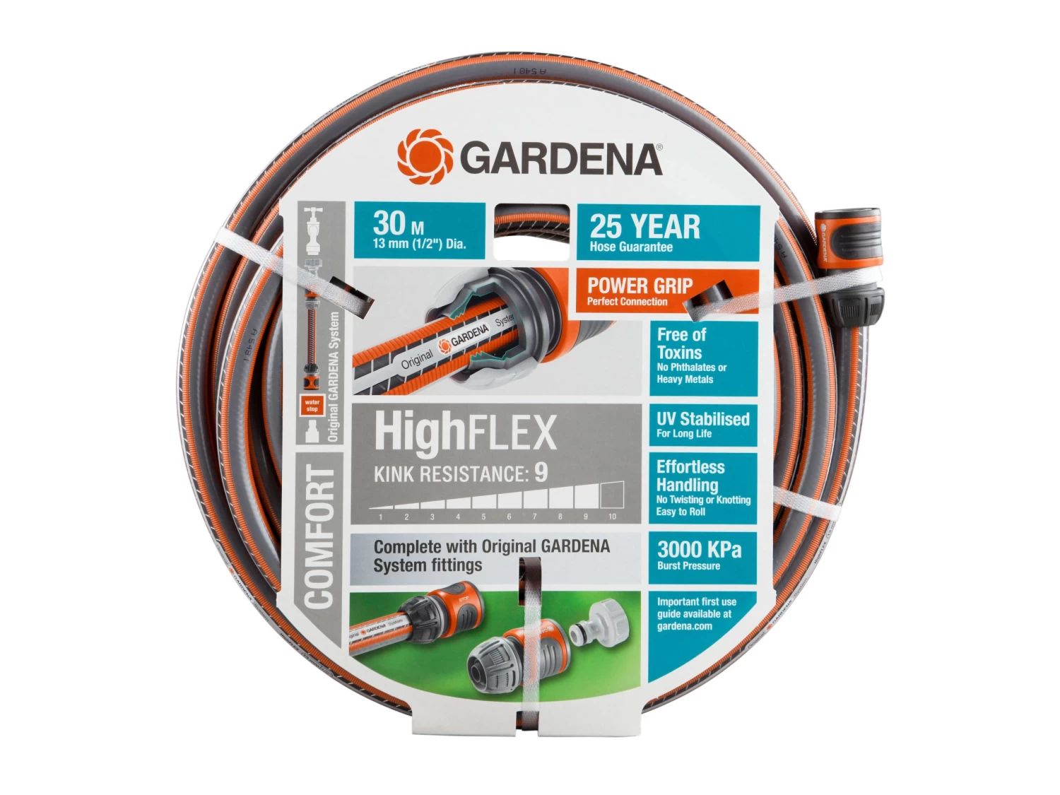Gardena Garden Hose Comfort HighFLEX 13mm Set 30m 3 Gardena Garden Hose Comfort HighFLEX 13mm Set 30m