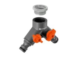 Gardena Twin Tap Connector 3/4" + 1" Thread