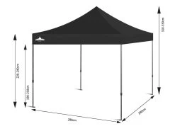 Great White Pop Up Gazebo 3m X 3m Black -Gardena Store greatwhite marques pop up marquee measurements 3x3 3