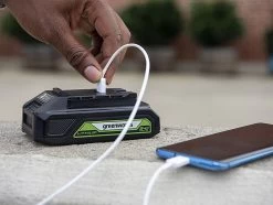 Greenworks 24V Battery & Charger 3 Piece Kit 2.0/4.0Ah -Gardena Store gw24vbc greenworks 24v battery charger 3 piece kit 3