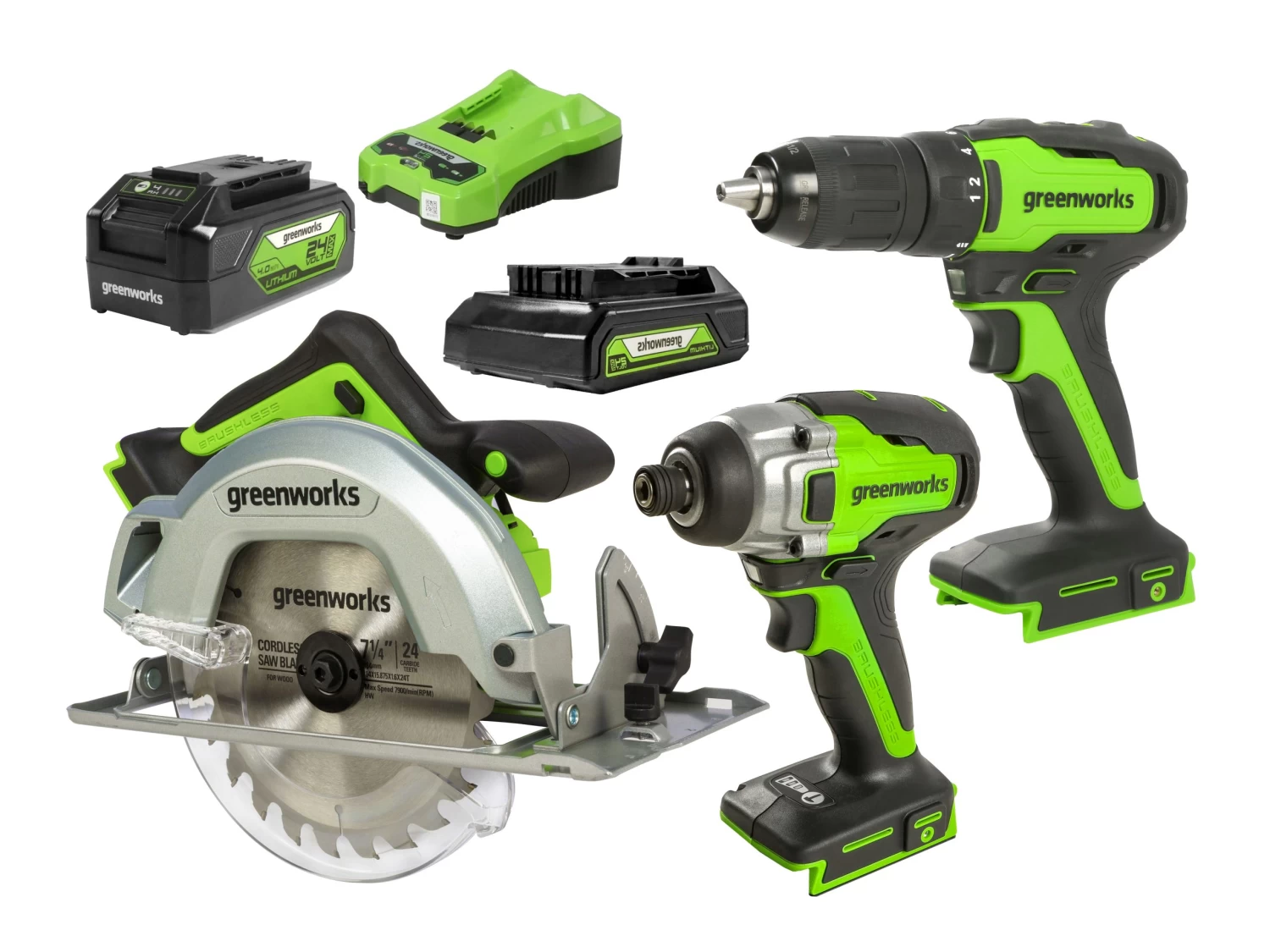 Greenworks 24V Drill Drive Saw 3 Piece 2.0/4.0Ah Kit 9 Greenworks 24V Drill Drive Saw 3 Piece 2.0/4.0Ah Kit - Image 7