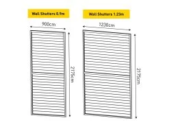 Louvre Roof System Wall Shutters 0.9m White 19 Louvre Roof System Wall Shutters 0.9m White -Gardena Store louvre shutters diagram 1