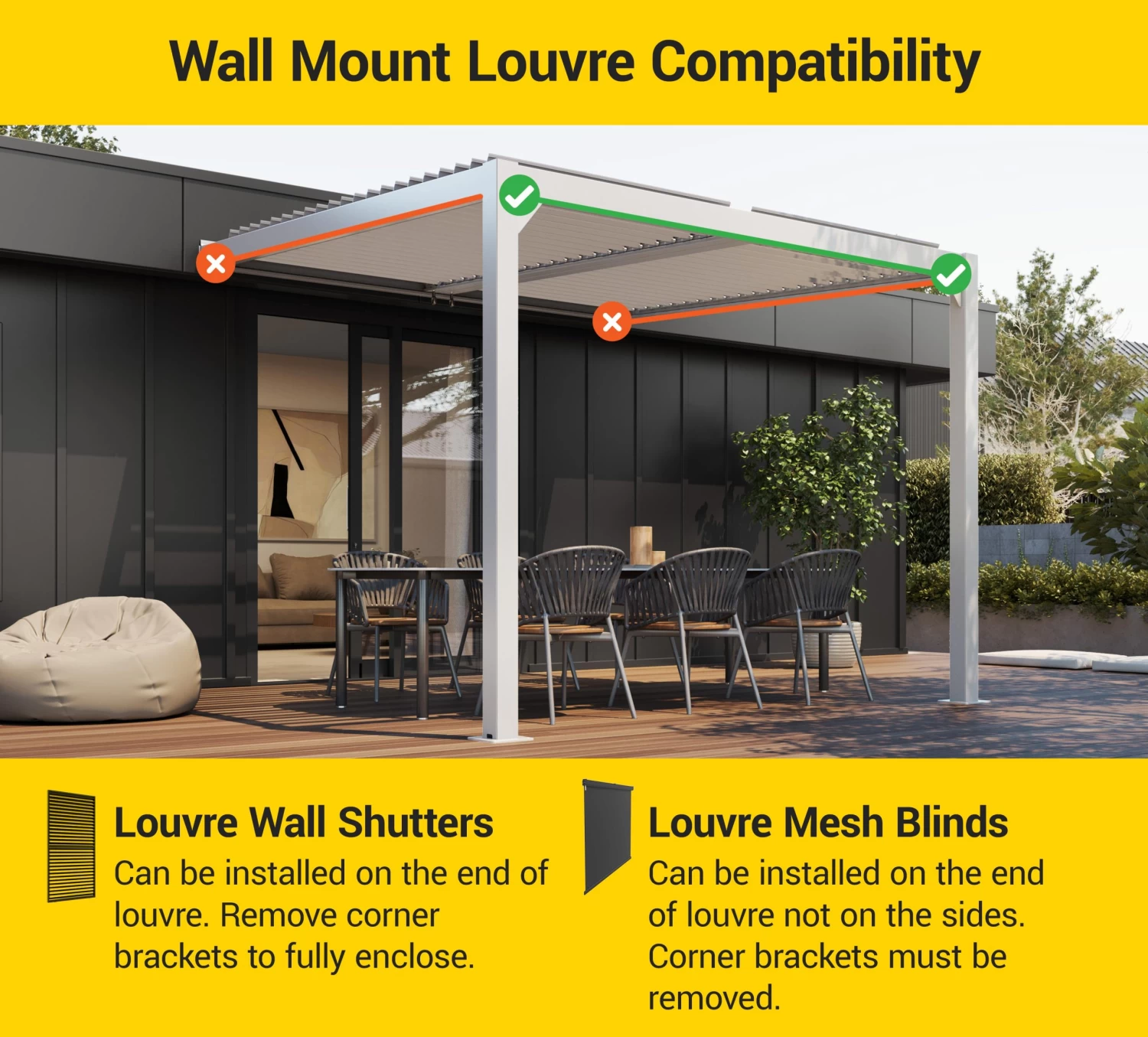 Louvre Roof System Wall Shutters 0.9m Charcoal 10 Louvre Roof System Wall Shutters 0.9m Charcoal - Image 8