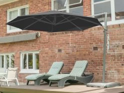 Shelta Lynden Cantilever Umbrella Olefin 3.3M - Charcoal