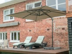 Shelta Lynden Cantilever Umbrella Olefin 2.8M - Taupe -Gardena Store lyndon28 taupe 3