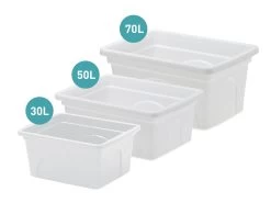 Storage Crate Opaque 70L - 6 Pack -Gardena Store opaque storage crate details 4 1