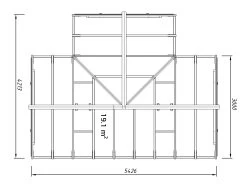Glasshouse Emilia 4.2m X 5.4m -Gardena Store pa44 4254 palmako glasshouse emilia 4.2m x 5.4m 19.1m2 8