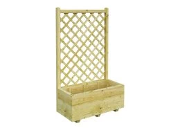 Wooden Planter With Trellis