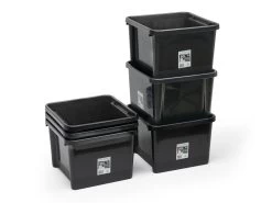 Storage Crate Hobby Box Black 30L - 6 Pack -Gardena Store phobby30pb storage crate hobby box 30l clear lid 6 pack 5b